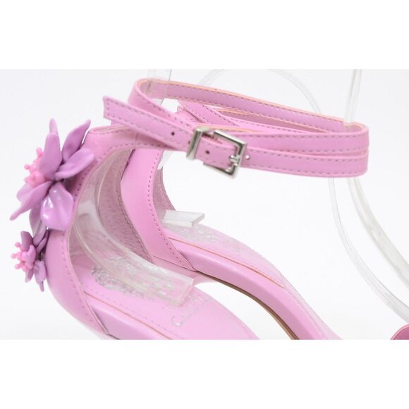 Vince Camuto Tanvie Sweet Lavender Floral Leather Anklet Sandals Heel Size 9 NEW - Picture 4 of 9